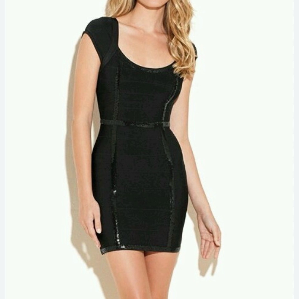 Guess Elegant Black Sequin Dress
